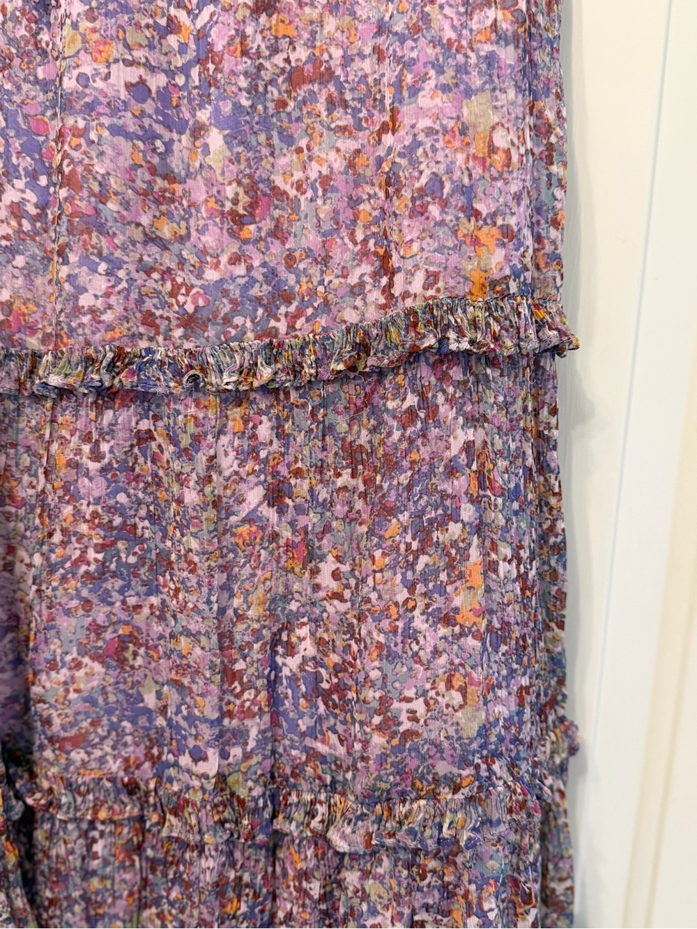Anthropologie Lavender Floral Tiered Maxi Skirt - Picture 4 of 5
